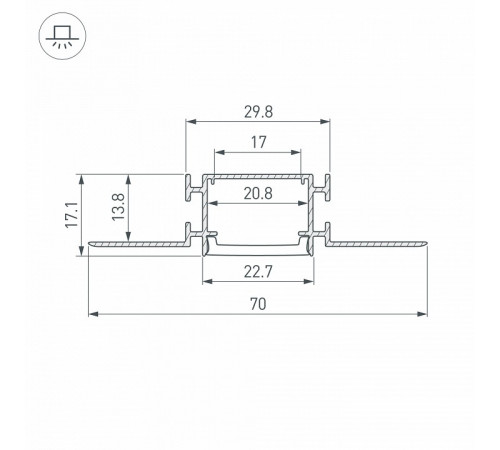 Профиль Arlight FANTOM-W23-2000 ANOD 040330