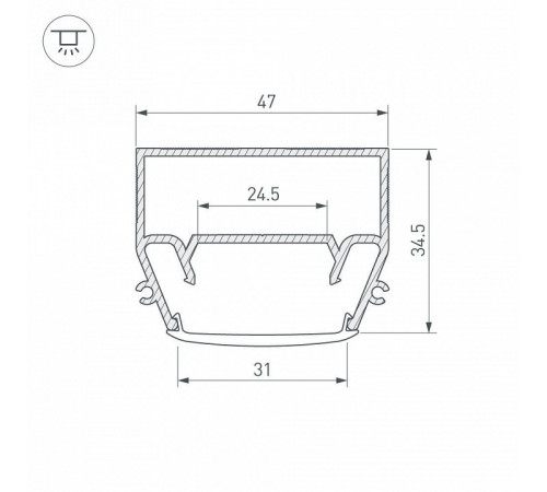 Профиль Arlight STRETCH-S-35-CEIL-CENTER-2000 (GAMMA35) 040699 Профиль Arlight STRETCH-S-35-CEIL-CENTER-2000 (GAMMA35) 040699