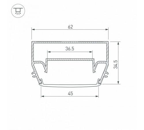 Профиль Arlight STRETCH-S-50-CEIL-CENTER-2000 (GAMMA50) 040700 Профиль Arlight STRETCH-S-50-CEIL-CENTER-2000 (GAMMA50) 040700