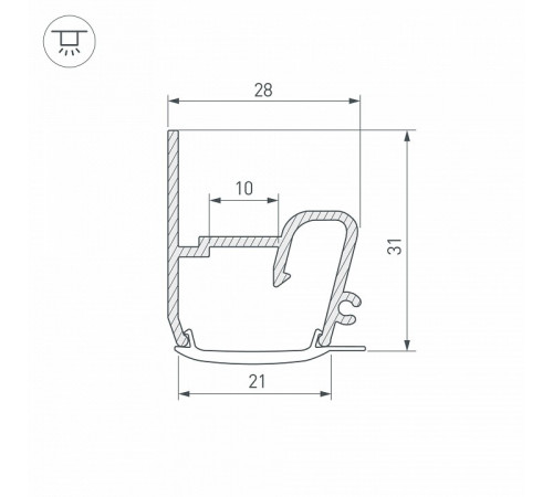 Профиль Arlight STRETCH-S-20-WALL-SIDE-2000 (RESPECT-ST) 040701 Профиль Arlight STRETCH-S-20-WALL-SIDE-2000 (RESPECT-ST) 040701