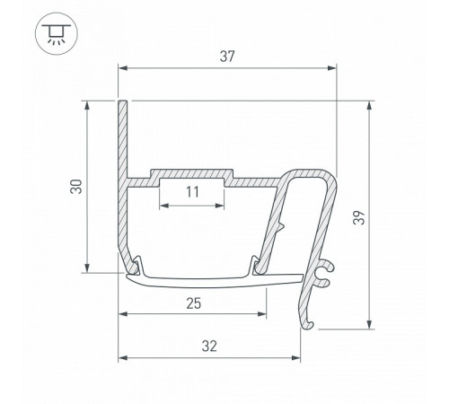 Профиль Arlight STRETCH-S-30-WALL-SIDE-2000 (STEP) 040702