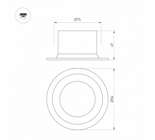 Встраиваемый светильник Arlight MS-DROP-BUILT-R84-8W Warm3000 (BK, 85 deg, 230V) 041493 Встраиваемый светильник Arlight MS-DROP-BUILT-R84-8W Warm3000 (BK, 85 deg, 230V) 041493