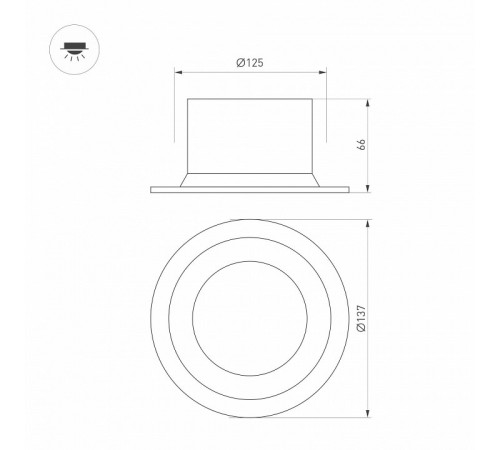 Встраиваемый светильник Arlight MS-DROP-BUILT-R137-24W Day4000 (BK, 90 deg, 230V) 041500 Встраиваемый светильник Arlight MS-DROP-BUILT-R137-24W Day4000 (BK, 90 deg, 230V) 041500