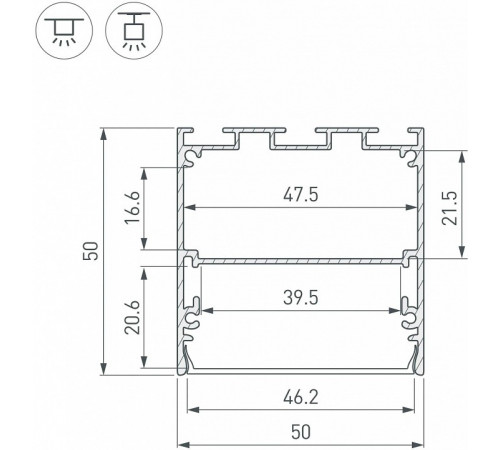 Алюминиевый профиль Arlight LINE-S-5050-3000 BLACK 041841 Алюминиевый профиль Arlight LINE-S-5050-3000 BLACK 041841