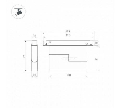 Трековый магнитный светильник Arlight MAG-ORIENT-DOTS-FOLD-S195-6W Warm3000 (BK, 30 deg, 48V, DALI) 041904 Трековый магнитный светильник Arlight MAG-ORIENT-DOTS-FOLD-S195-6W Warm3000 (BK, 30 deg, 48V, DALI) 041904