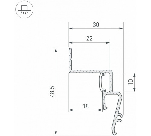 Профиль Arlight STRETCH-SHADOW-2000 WHITE (A2-CONTOUR-PRO) 042559