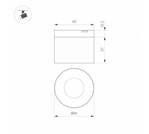 Трековый магнитный светильник Arlight MAG-MICROCOSM-POINT-R60-5W Day4000 (BK, 36 deg, 24V) 043257 Трековый магнитный светильник Arlight MAG-MICROCOSM-POINT-R60-5W Day4000 (BK, 36 deg, 24V) 043257