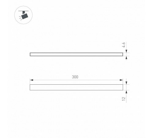 Трековый магнитный светильник Arlight MAG-MICROCOSM-STRIP-L300-5W Warm3000 (BK, 100 deg, 24V) 043265