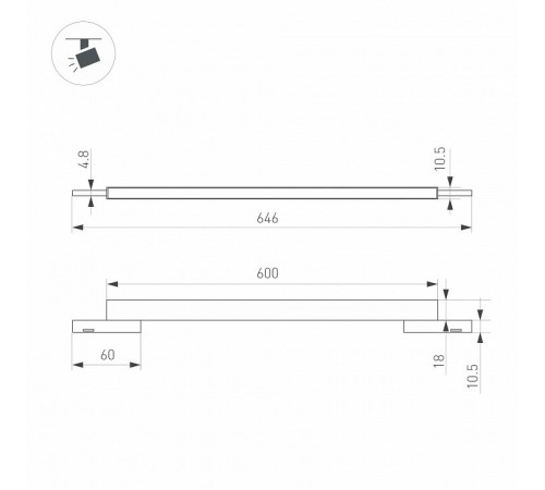 Трековый магнитный светильник Arlight MAG-MICROCOSM-FLAT-L600-16W Warm3000 (BK, 100 deg, 24V) 043273 Трековый магнитный светильник Arlight MAG-MICROCOSM-FLAT-L600-16W Warm3000 (BK, 100 deg, 24V) 043273