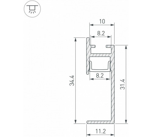 Профиль Arlight PLINTUS-H35-F-2000 WHITE 043605