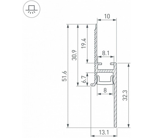 Профиль Arlight PLINTUS-FANTOM-H20-2000 BLACK 043618