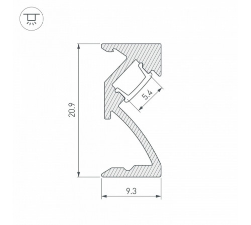 Профиль Arlight SL-BEVEL-W21-2000 ANOD 043687
