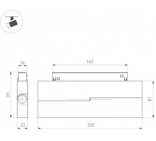 Трековый магнитный светильники Arlight MAG-ORIENT-FLAT-FOLD-S230-12W Day4000-MIX 043911