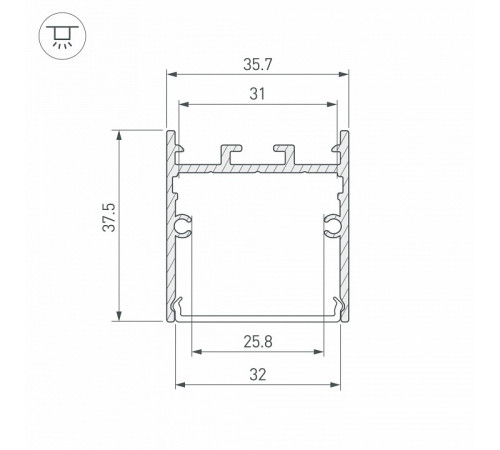 Алюминиевый профиль Arlight SL-LINE-3638-LW-3000 WHITE 043975