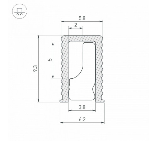 Алюминиевый профиль Arlight SL-MINI-6-H9-2000 ANOD BLACK 044082