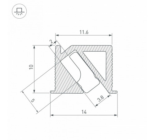 Алюминиевый профиль Arlight SL-BEVEL-H10-F14-2000 ANOD BLACK 044084 Алюминиевый профиль Arlight SL-BEVEL-H10-F14-2000 ANOD BLACK 044084