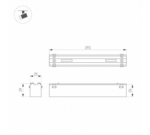 Трековый магнитный светильник Arlight MAG-VIBE-FLAT-L293-12W Day4000-MIX (BK, 100 deg, 48V, TUYA Zigbee) 044178