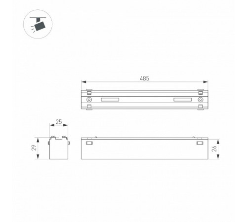 Трековый магнитный светильник Arlight MAG-VIBE-FLAT-L485-24W Day4000-MIX (BK, 100 deg, 48V, TUYA Zigbee) 044186 Трековый магнитный светильник Arlight MAG-VIBE-FLAT-L485-24W Day4000-MIX (BK, 100 deg, 48V, TUYA Zigbee) 044186