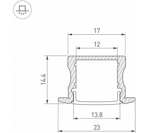 Алюминиевый профиль Arlight LINE-2315-F-2000 WHITE 044265