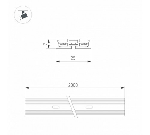 Шинопровод Arlight MAG-VIBE-TRACK-257-2000 (WH) 044504 Шинопровод Arlight MAG-VIBE-TRACK-257-2000 (WH) 044504