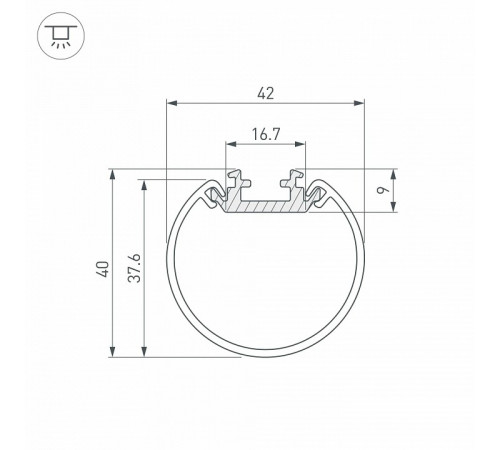 Алюминиевый профиль Arlight ROUND-D40-2000 ANOD 044517 Алюминиевый профиль Arlight ROUND-D40-2000 ANOD 044517