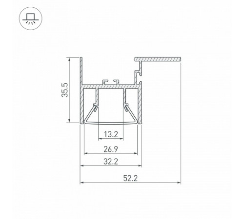 Алюминиевый профиль Arlight FOLED-CEIL-SIDE-3000 044856 Алюминиевый профиль Arlight FOLED-CEIL-SIDE-3000 044856