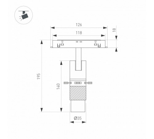 Трековый магнитный светильник Arlight MAG-ORIENT-SPOT-CROP-ZOOM-TC-R35-6W Day4000 (BK, 19-29 deg, 48V) 045066