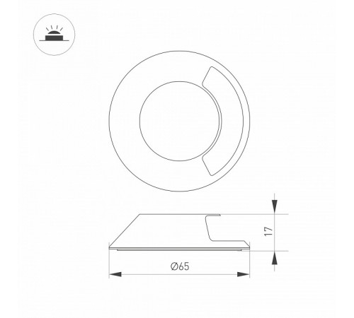 Накладка Arlight ART-DECK-CAP-LID1-R65 (SL, STEEL) 045349 Накладка Arlight ART-DECK-CAP-LID1-R65 (SL, STEEL) 045349