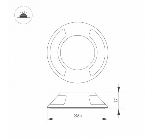 Накладка Arlight ART-DECK-CAP-LID2-R65 (SL, STEEL) 045350