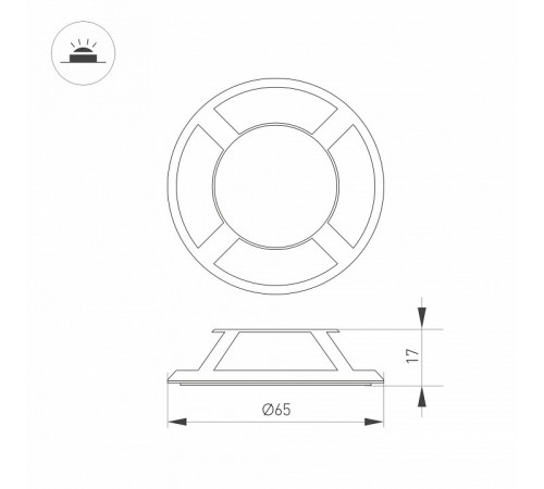 Накладка Arlight ART-DECK-CAP-LID4-R65 (SL, STEEL) 045353