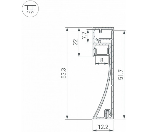 Профиль Arlight PLINTUS-H54-2000 BLACK 045433 Профиль Arlight PLINTUS-H54-2000 BLACK 045433