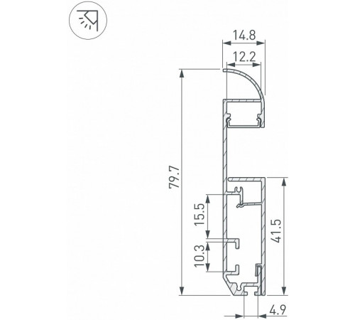 Профиль Arlight PLINTUS-H80-2000 BLACK 045448 Профиль Arlight PLINTUS-H80-2000 BLACK 045448