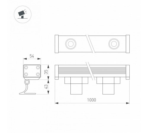 Линейный прожектор Arlight AR-LINE-1000-36W Day4000 (GR, 15 deg, 230V) 045477 Линейный прожектор Arlight AR-LINE-1000-36W Day4000 (GR, 15 deg, 230V) 045477