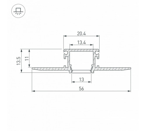 Алюминиевый профиль Arlight PDS-F-HIDE-3000 045497