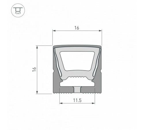 Силиконовый профиль Arlight WPH-FLEX-1616-TOP-S11-5m FULL BLACK 045774