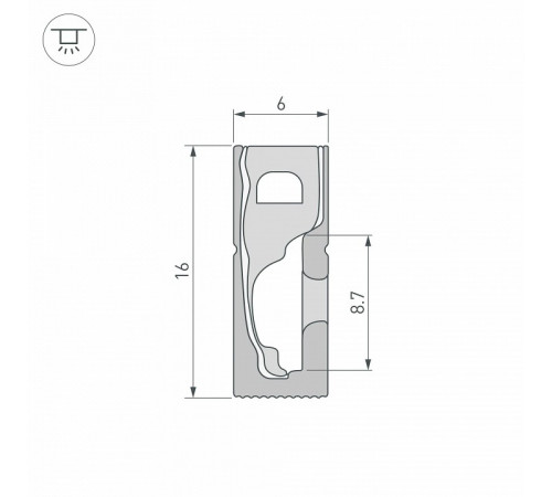 Силиконовый профиль Arlight WPH-FLEX-0616-SIDE-S9-5m BLACK 045788