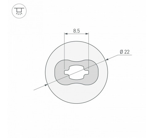 Силиконовый профиль Arlight WPH-FLEX-D22-360deg-S8-5m WHITE 045847
