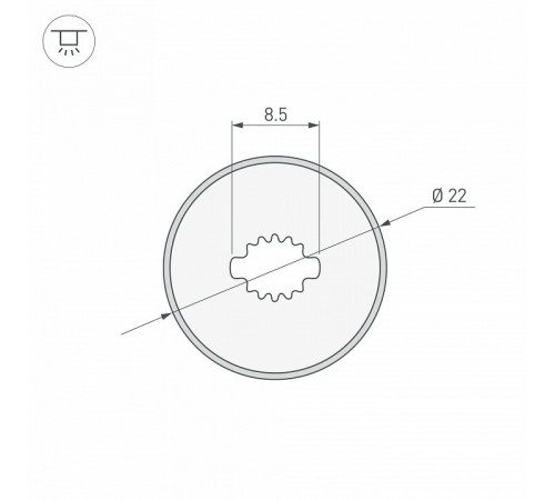 Силиконовый профиль Arlight WPH-FLEX-D22-360deg-S8-5m BLACK 045866