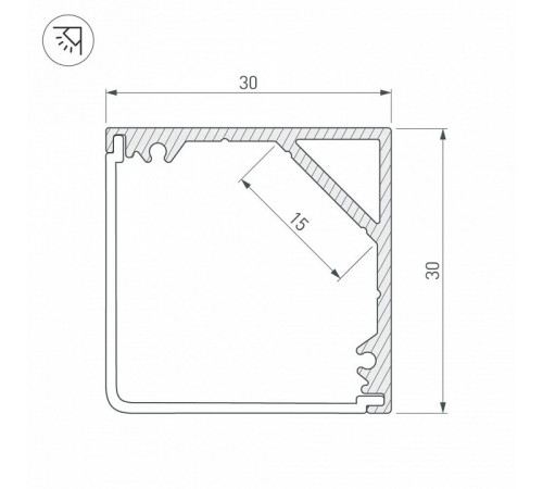 Профиль Arlight SL-KANT-H30-3000 ANOD 046182 Профиль Arlight SL-KANT-H30-3000 ANOD 046182