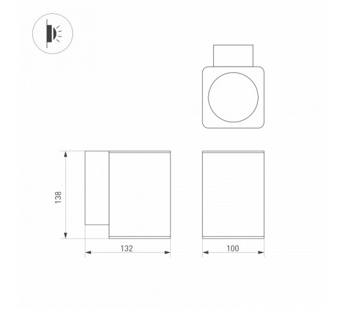 Уличный настенный светильник Arlight LGD-EVO-WALL-S100x100-12W Day4000 (GR, 44 deg, 230V) 046187