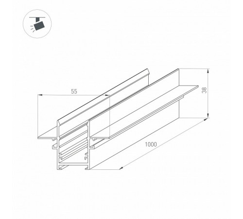 Шинопровод встраиваемый Arlight MAG-TRACK-2538-FDW-1000 046284 Шинопровод встраиваемый Arlight MAG-TRACK-2538-FDW-1000 046284