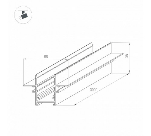 Шинопровод встраиваемый Arlight MAG-TRACK-2538-FDW-3000 046286 Шинопровод встраиваемый Arlight MAG-TRACK-2538-FDW-3000 046286