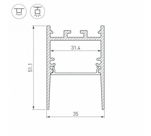 Профиль Arlight SL-COMFORT-3551-2000 BLACK 046317 Профиль Arlight SL-COMFORT-3551-2000 BLACK 046317