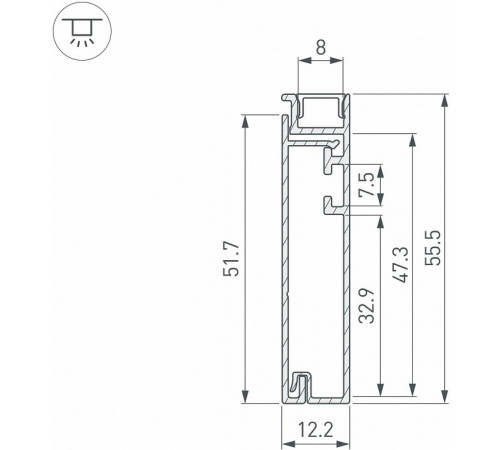 Профиль Arlight PLINTUS-H55-2000 ANOD 046389