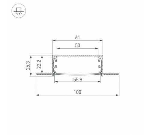 Профиль Arlight LINIA60-FANTOM-3000 ANOD 046410