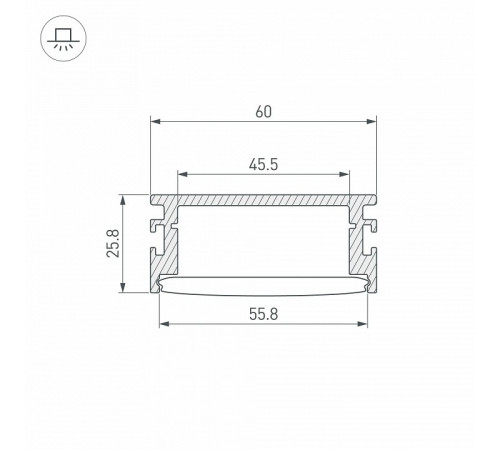 Профиль Arlight FLOOR60-H26-3000 ANOD BLACK 046414