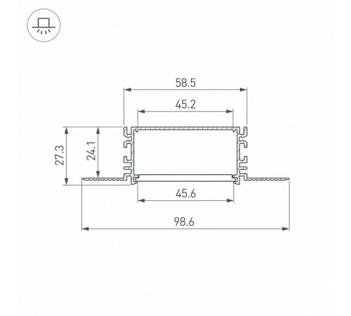 Профиль Arlight FANTOM-BENT-W49-SIDE-2000 ANOD 046423