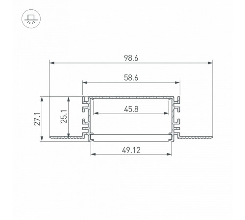 Профиль Arlight FANTOM-W49-2000 ANOD 046430