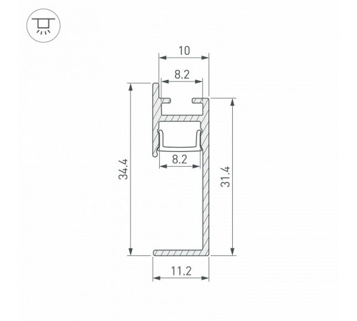 Профиль Arlight PLINTUS-H35-F-2000 ANOD 046858