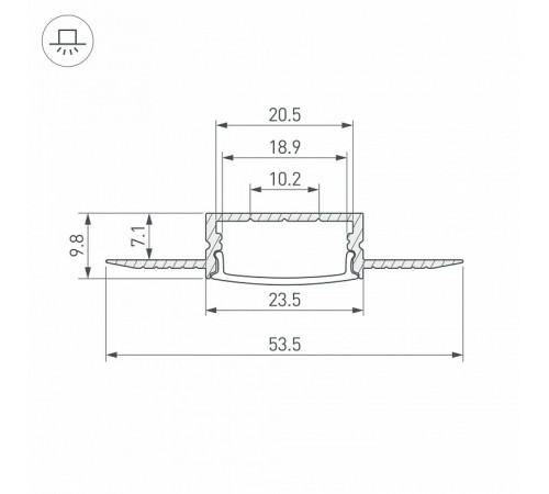 Профиль Arlight FANTOM-W20-H10-2000 ANOD 047360